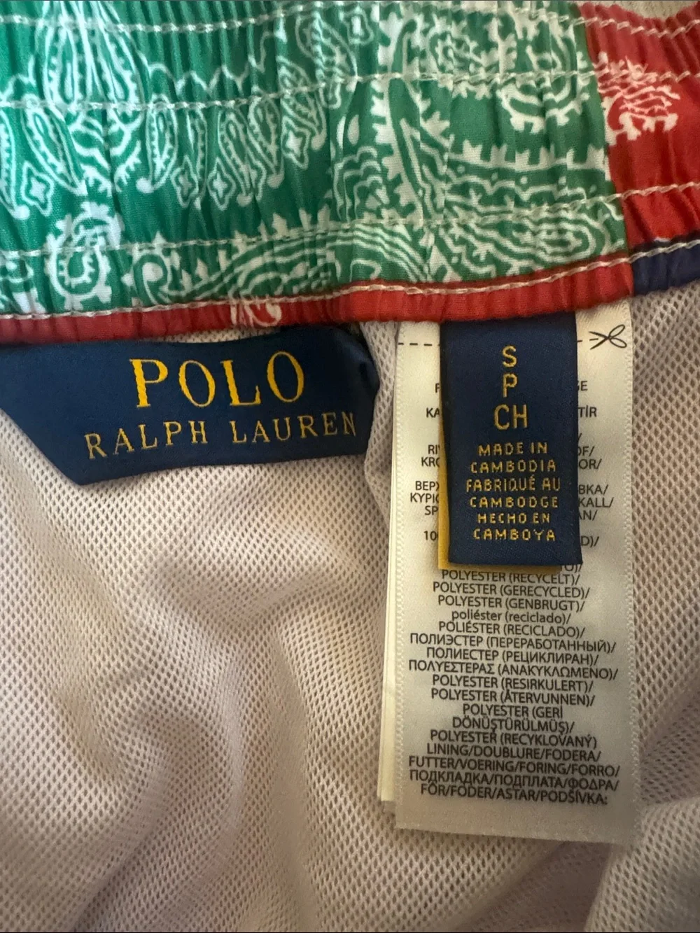Polo Ralph Lauren Bandana Patchwork Print Multicolor Swimsuit Swim Shorts - Picture 9 of 13
